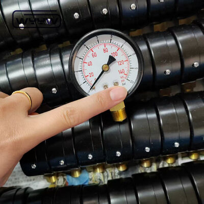 Koneksi Radial Meteran Tekanan Gas Pengukur Tekanan Batang 60mm