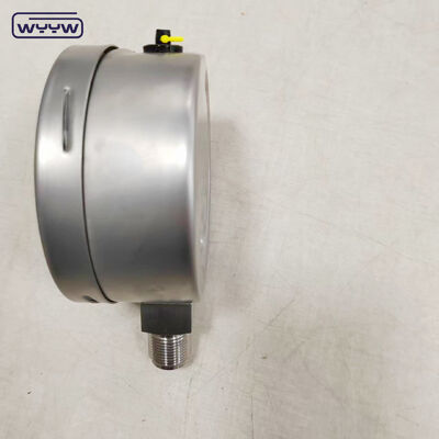 Stainless Steel Shock Resistant Pressure Gauge dengan rentang yang dapat disesuaikan dan sambungan bawah bayonet