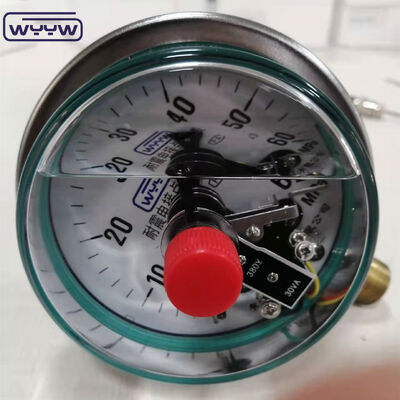 Pengukur tekanan elektronik dengan bantuan magnet dengan ukuran 100 mm dan isi silikon untuk pengukuran yang akurat