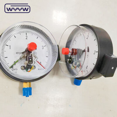 Pengukur Tekanan Manometer Kontak Elektrik Berbantuan Magnetik Baja Hitam 150Mm dengan Akurasi 1,6%