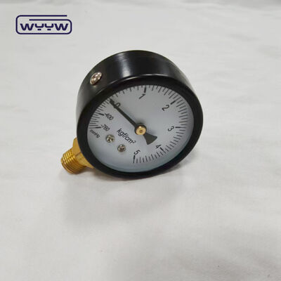 60mm Dial Size Black Steel Case Bagian Bawah Mount Pressure Gauge Gas Pressure Meter